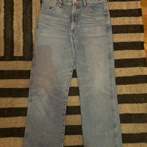 Citizens of Humanity Wilfred Light Blue Denim Jeans with Tan Stitching